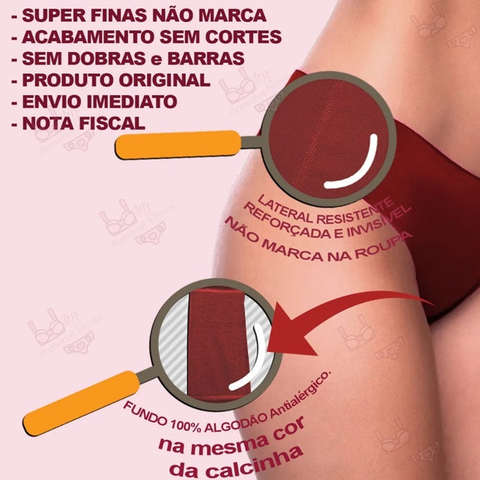 Kit 10 Calcinhas Fio Dental Sem Costura
